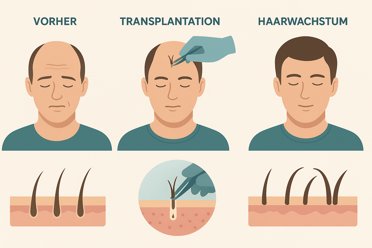Haartransplantation Verlauf - Von der Vorbereitung bis zur Nachsorge Ablauf der Haartransplantation