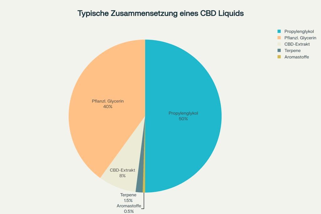 Infografik CBD Liquid Inhaltsstoffe in Prozent