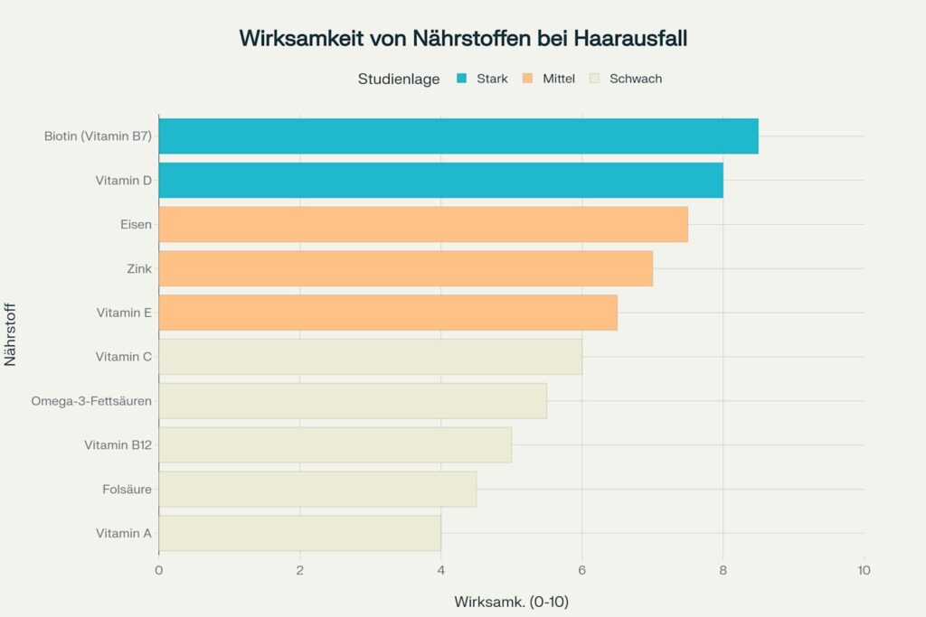 Statistik Wirksamkeit Nährstoffe Haarausfall Infografik